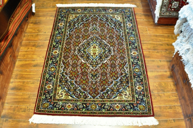 Tabriz Mahi 3x5 Silk and wool handmade Persian rug