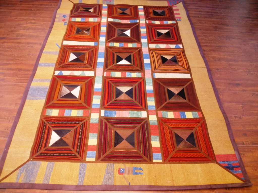 Patchwork 5x7 wool rug