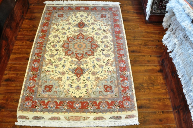 Tabriz 3x5 Silk and wool handmade Persian rug